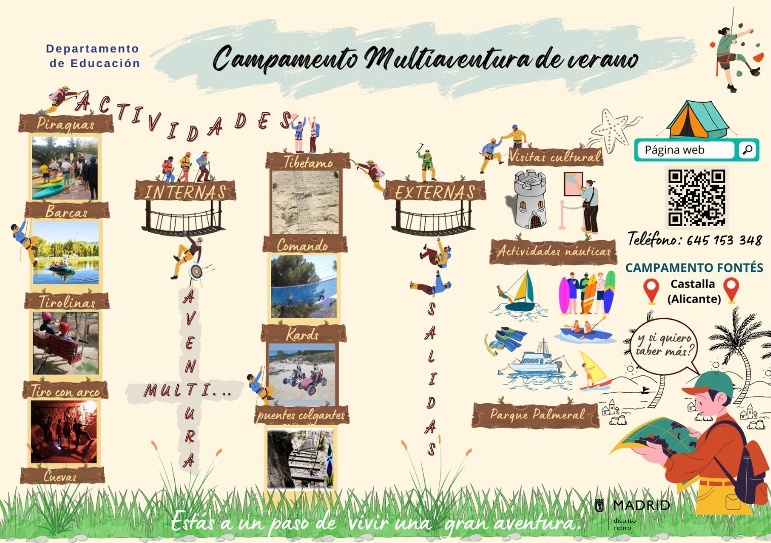 Cartel campamento multiaventura