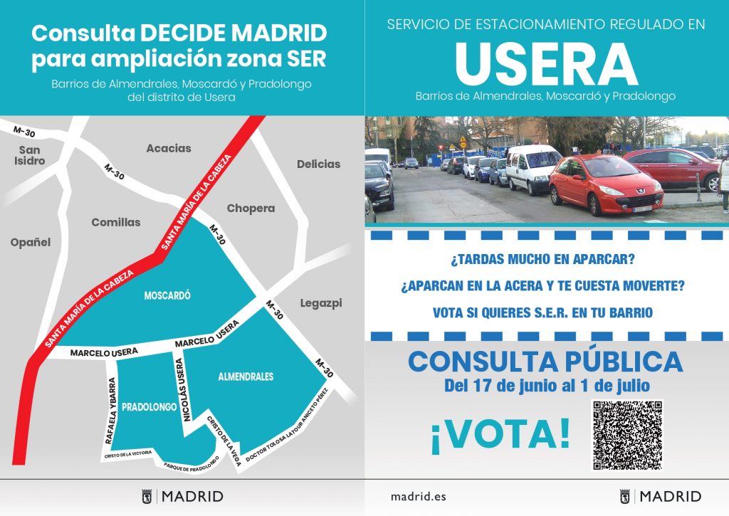 Información y código QR sobre la votación