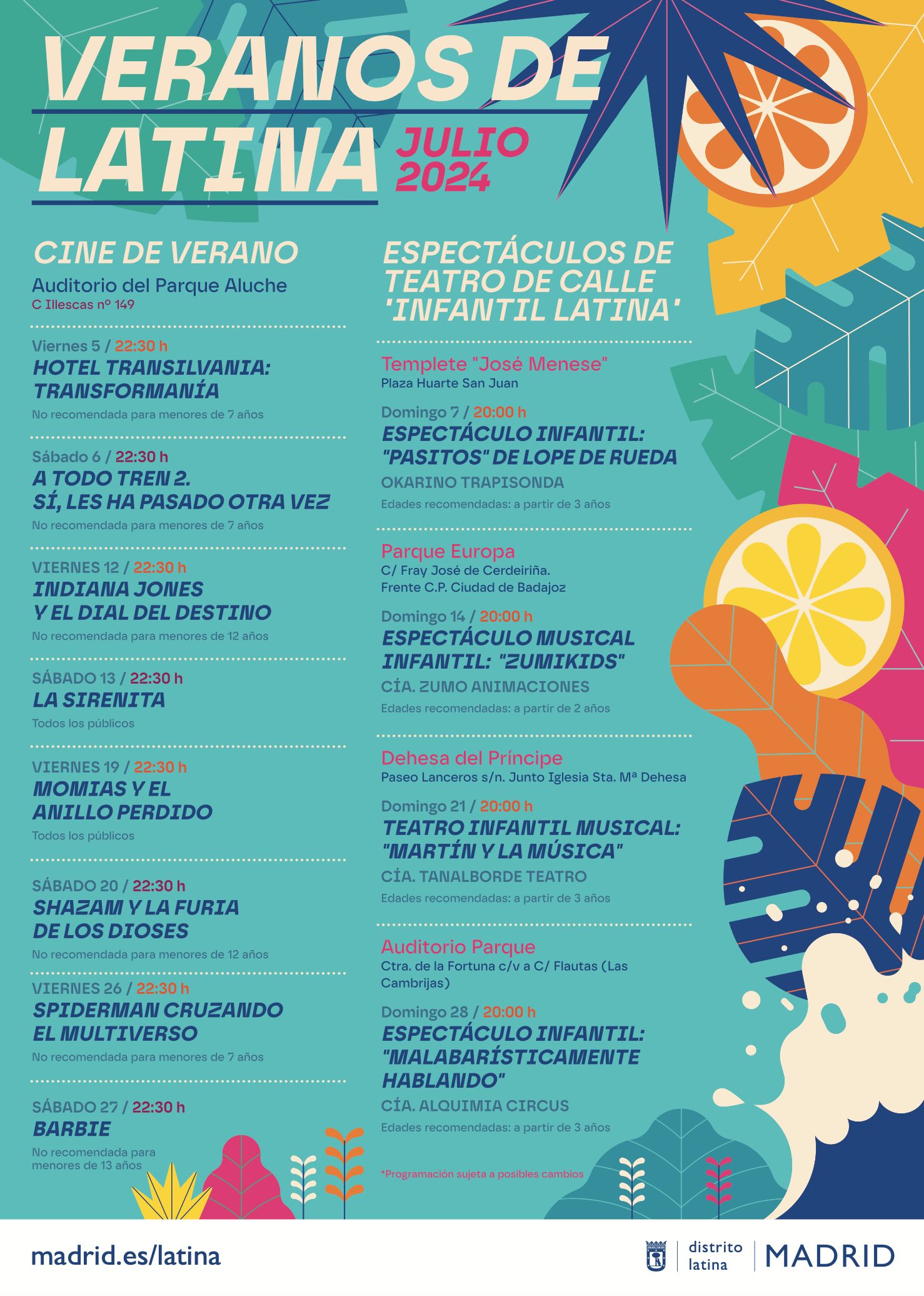 Cartel de Veranos de Latina 2024