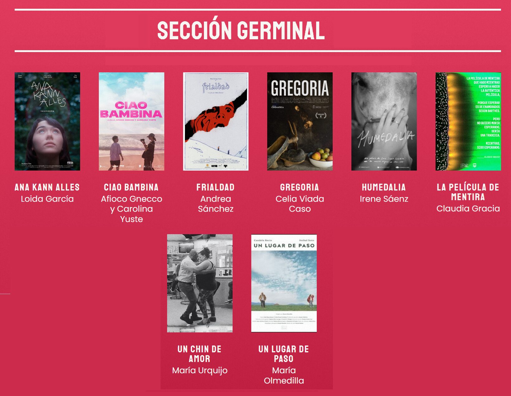 Cartelera de la sección Germinal 