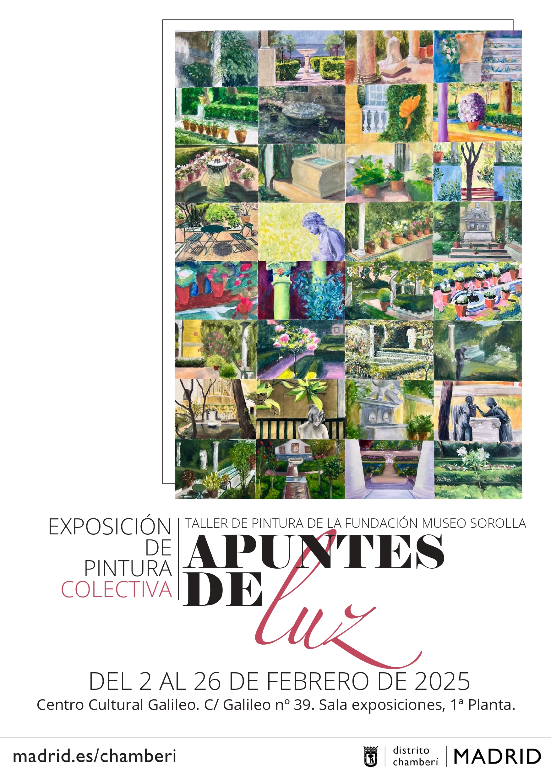 Cartel de la exposición de pintura colectiva 'Apuntes de Luz'
