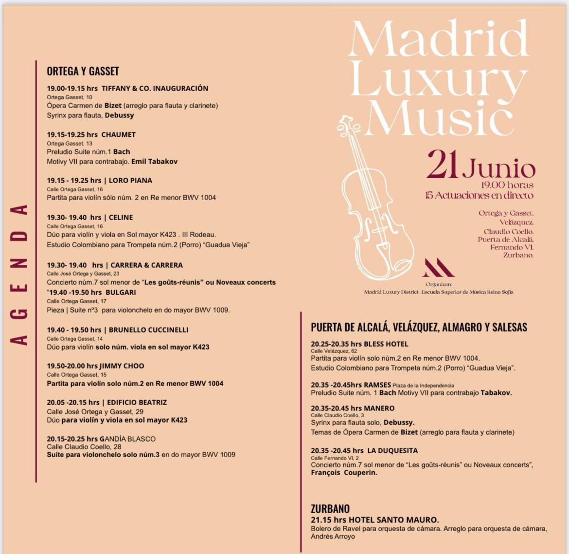 Programación de Madrid Luxury Music