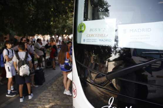 Salida del bus hacia el campamento de Cercedilla