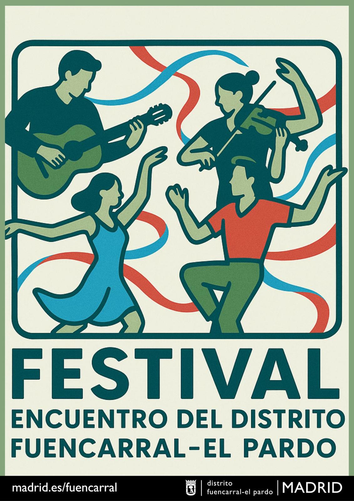 Cartel promocional del Festival Encuentro de Danza y Música en el Distrito 8
