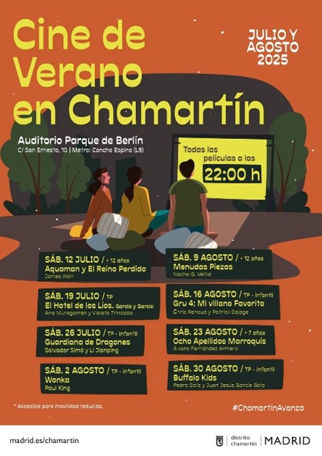 Cartelera del cine de verano en Chamartín