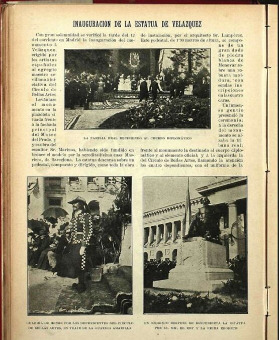 Fotos de la inauguración de la estatua. Revista Ilustrada Iris. Archivo del Ayuntamiento de Madrid.