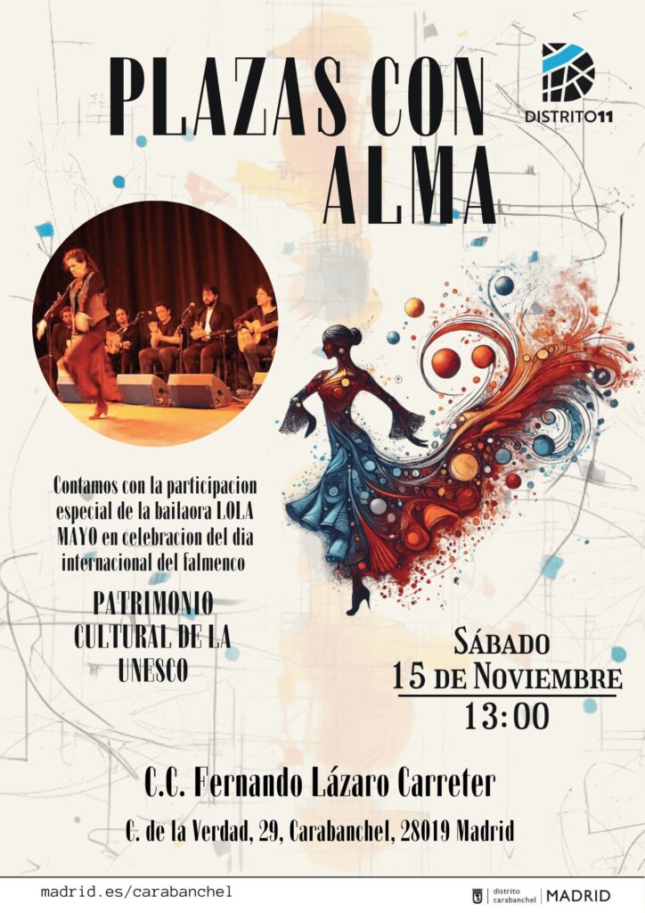 Imagen de una bailaora flamenca sobre el programa de un espectáculo
