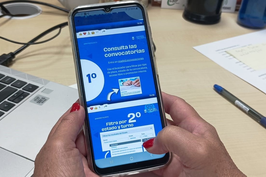 Una usuaria del canal de WhatsApp de Madrid Talento